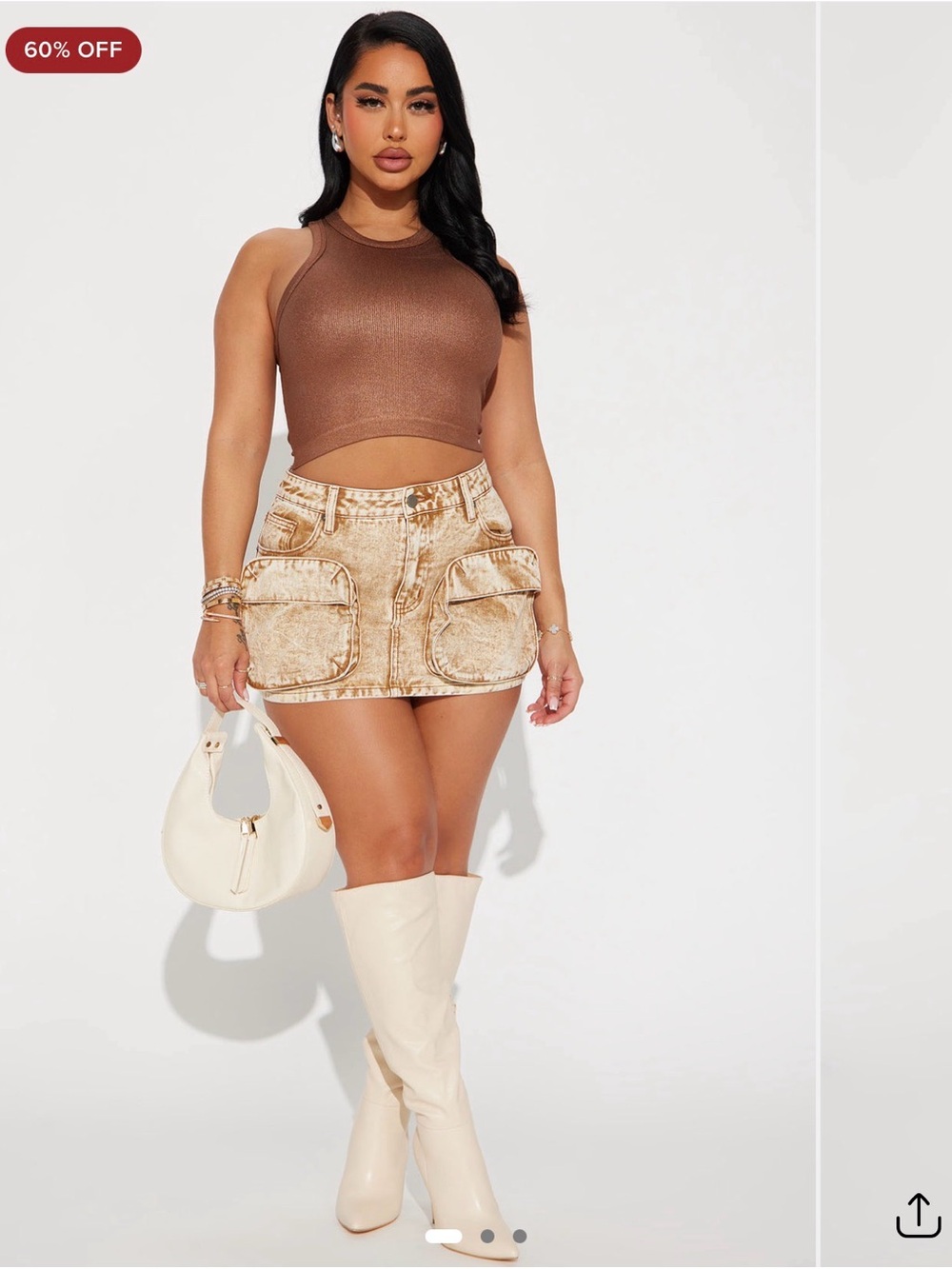 Fashion Nova Brown Skirt Set
